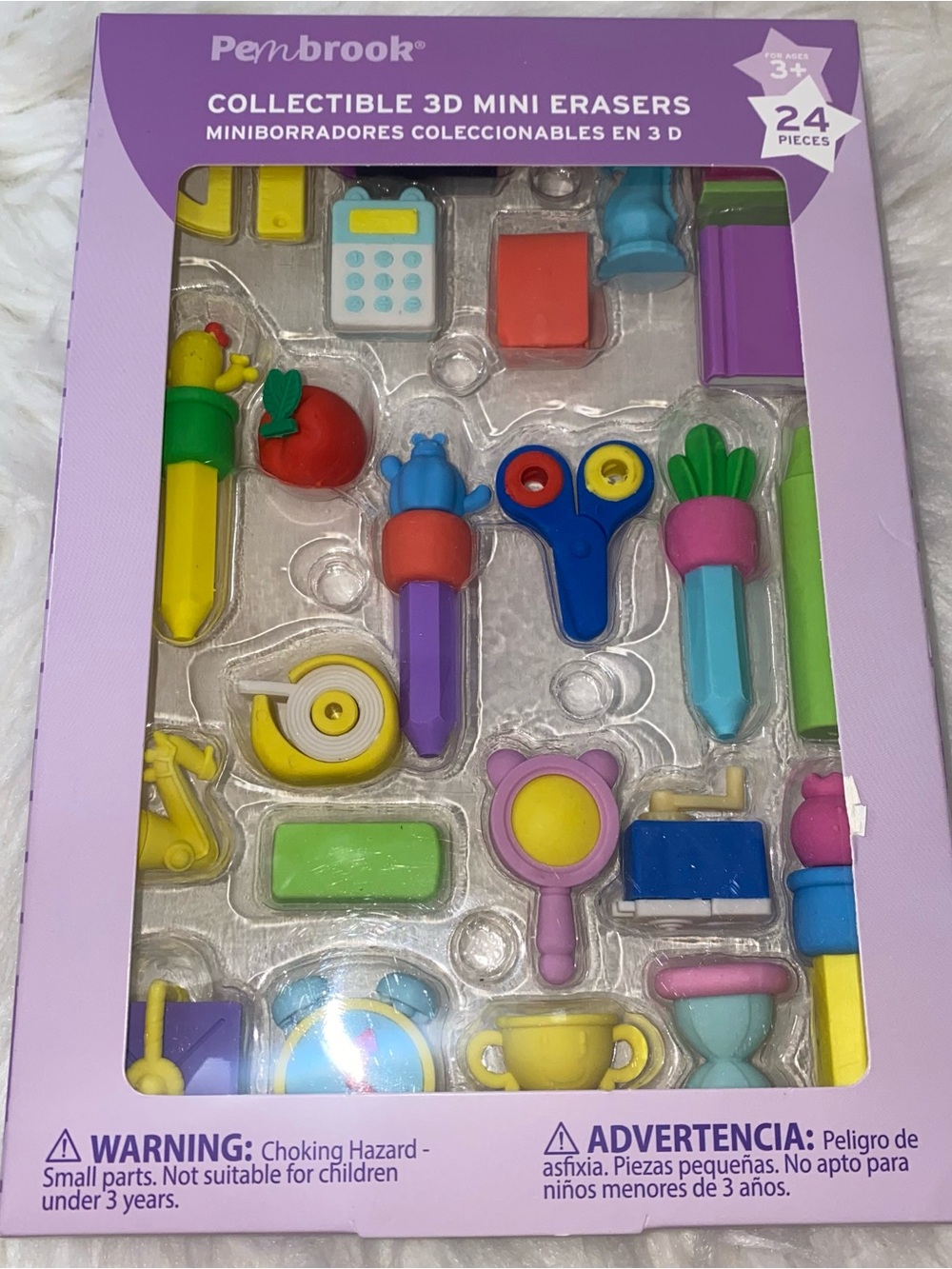 Collectible 3D mini erasers 24 pc. New